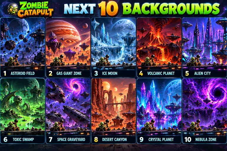 Ten worlds from Asteroid Field to Nebula Zone